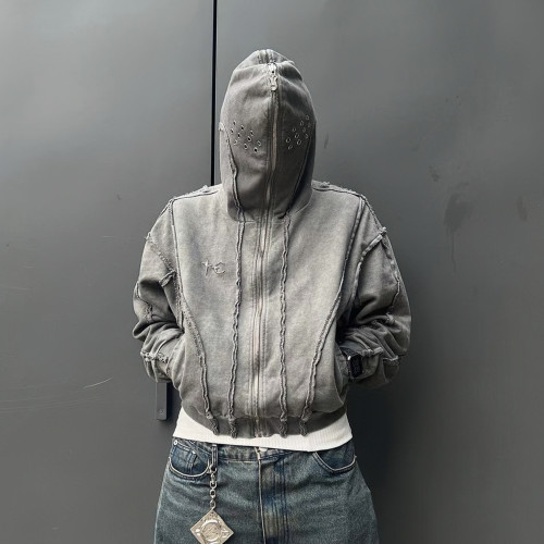 THUGCLUB高街鲨鱼蒙面开衫卫衣