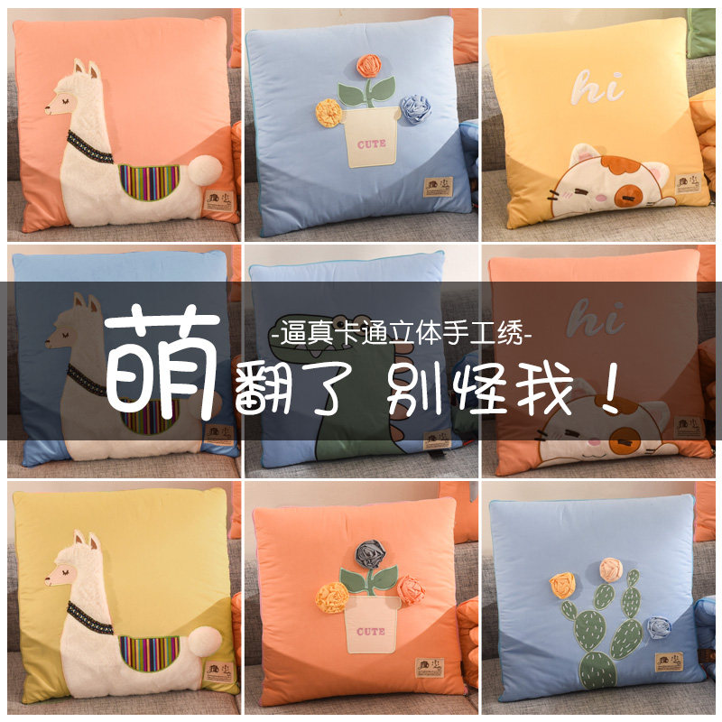 客厅全棉可爱g抱枕被子两用靠垫午休女生睡觉汽车沙发多功能靠枕