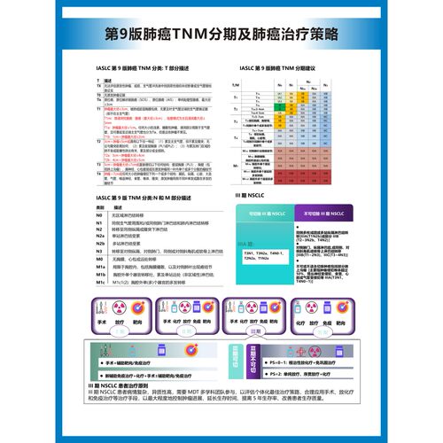 第9版肺病TNM分期及肺病治疗策略海报医院海报诊所海报医学海报