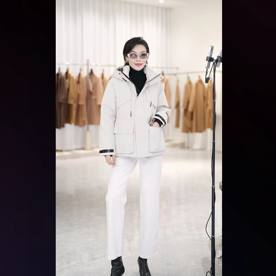 【希文优选】D9905黑金鹅绒服风壳4.02025冬季新款收腰冲锋衣