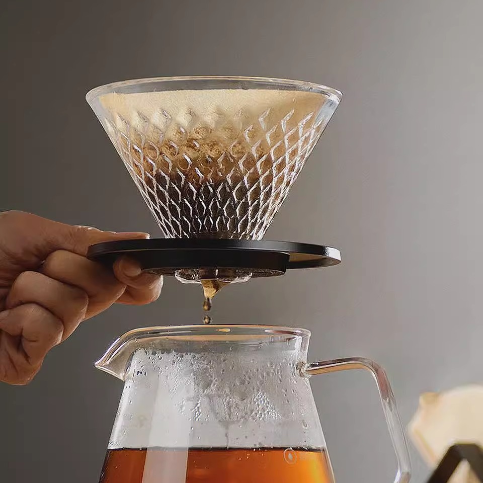 手冲咖啡壶套装钻石滤杯耐热玻璃