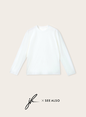 jh『SEE ALSO联名系列』精梳匹马棉春夏新款圆领极简打底长袖t恤