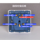 86型墙壁五开单控开关方形五联5键控制家用电灯面板开关暗装 明装