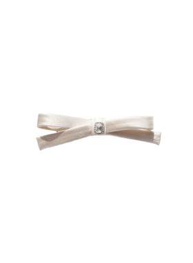 真丝蝴蝶结发夹女简约彩钻带钻韩版气质丝带边夹发饰鸭嘴夹