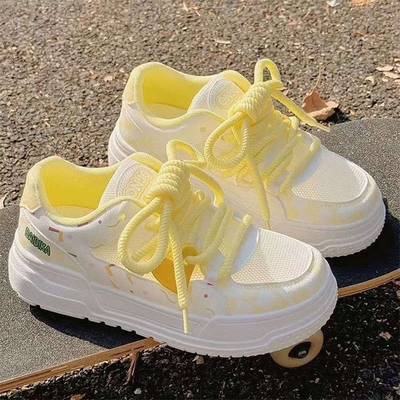 夏季女鞋厚底面包鞋女透气网面网鞋配裙子鞋子小众小白鞋运动板鞋