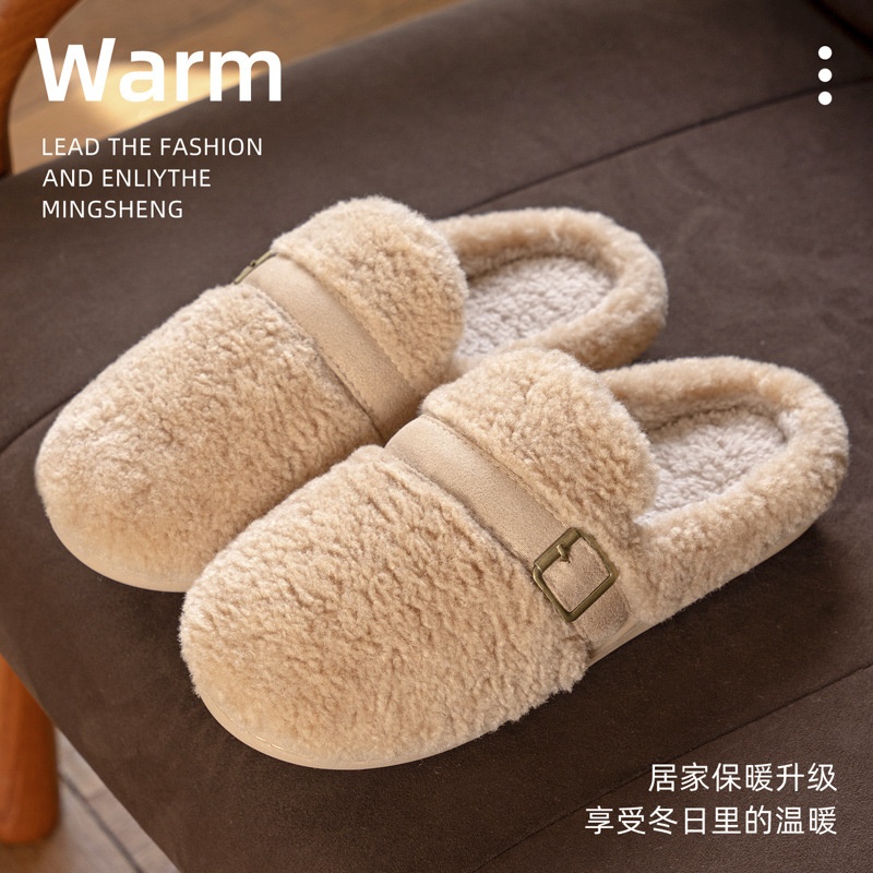 2025包头勃肯棉拖鞋女款冬季室内家居保暖加绒毛绒防滑拖鞋男冬天