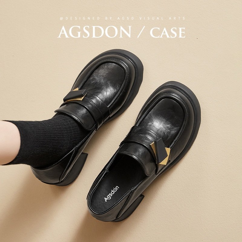 乐福鞋女2025新款秋冬季英伦风通勤小皮鞋粗跟配裙子单鞋,女鞋,乐福鞋（豆豆鞋）,淘宝优惠券,粉丝福利购,淘宝优惠卷