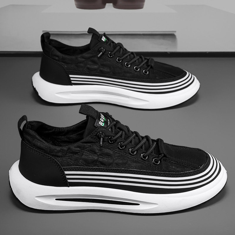 百搭一脚蹬男鞋夏季2024新款青少年舒适运动鞋透气冰丝布面休闲鞋