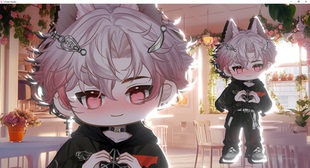 Live2d量贩模型-犬狐狐Q版 中性公皮vup直播公用成品皮套虚拟主播