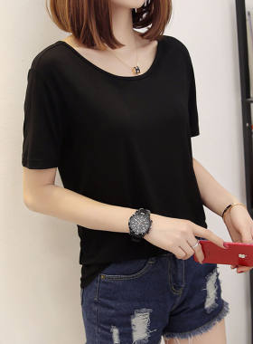 短袖简约薄款莫代尔棉女