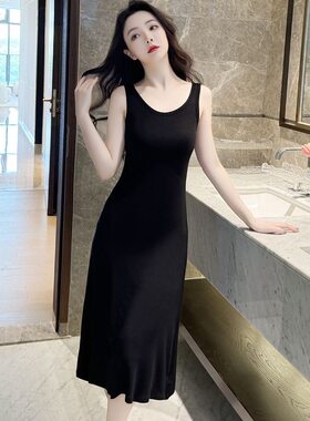 夏季女睡裙莫代尔无袖连衣裙