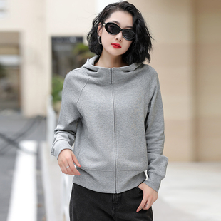 卫衣女春秋季棉拉链衫外套上衣长袖休闲百搭连帽开衫大码修身韩版