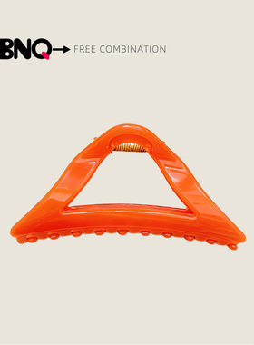 橙色镂空三角抓夹女高级感大号鲨鱼夹新品秋冬后脑勺盘发夹发饰夹