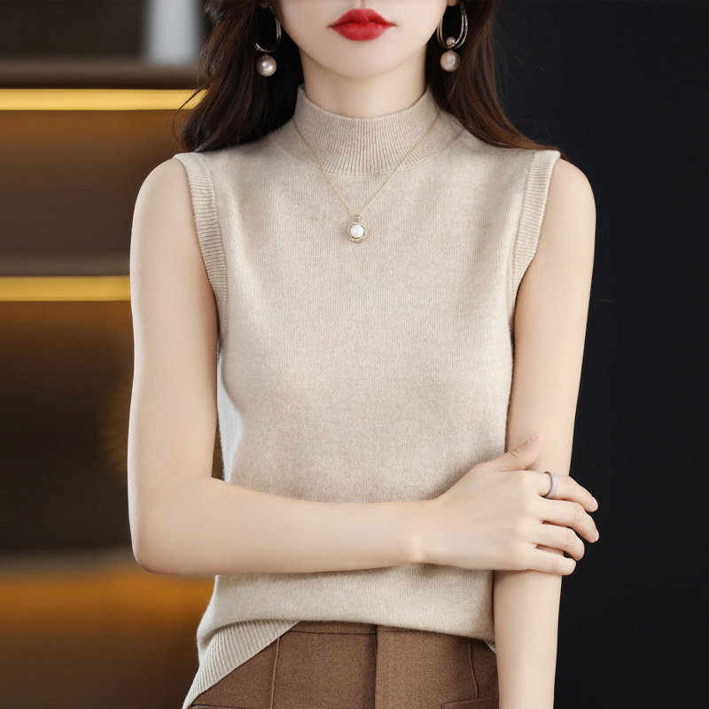 无袖针织背心马甲女式春秋羊毛半高领宽松显瘦内搭打底衫毛衣上衣,女装/女士精品,背心吊带,淘宝优惠券,粉丝福利购,淘宝优惠卷