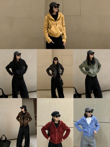 加绒加厚双面奥粒绒连帽休闲开衫外套女修身百搭