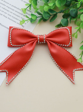 韩版水钻蝴蝶结领结胸针布艺燕尾黄色绿色小香风衬衫衣服纯色配饰