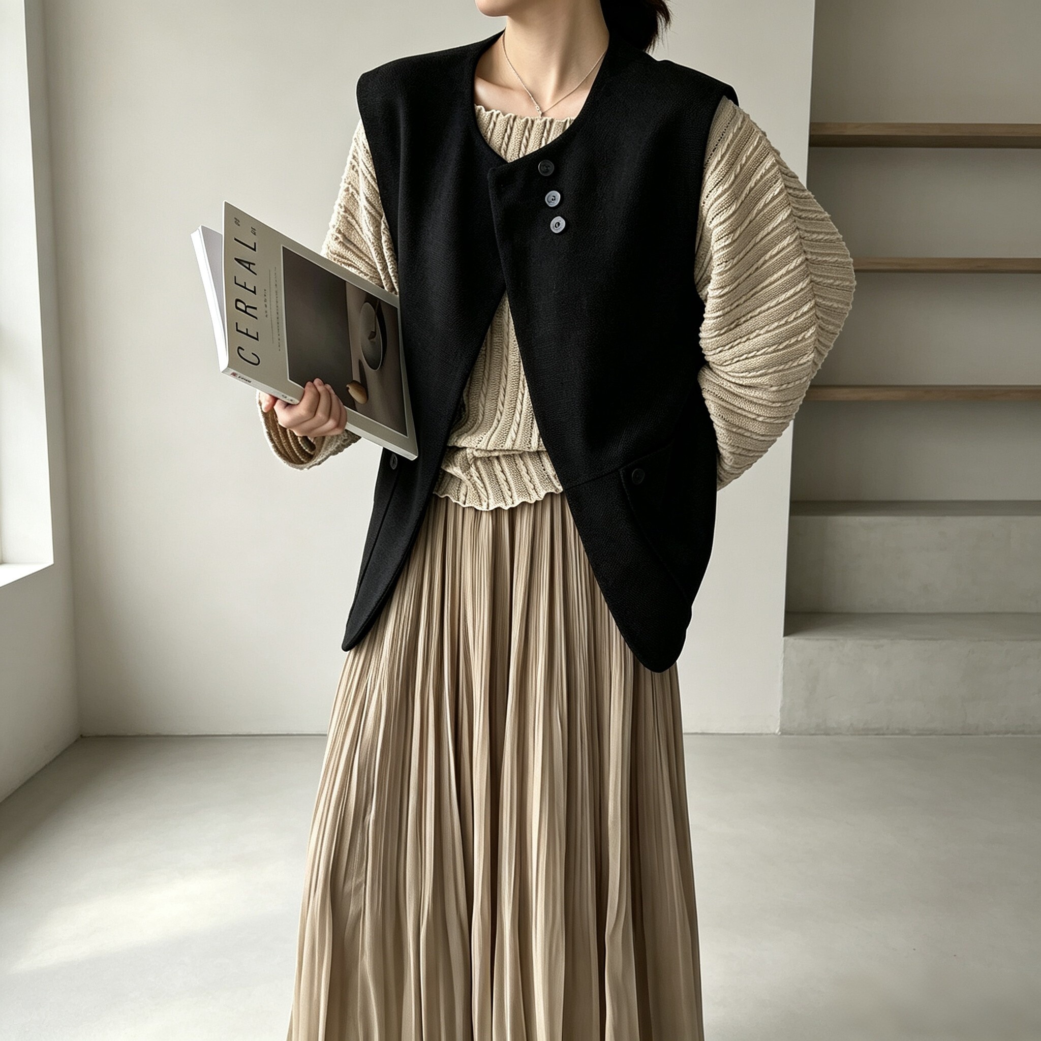 韩系小香风羊毛西装马甲女