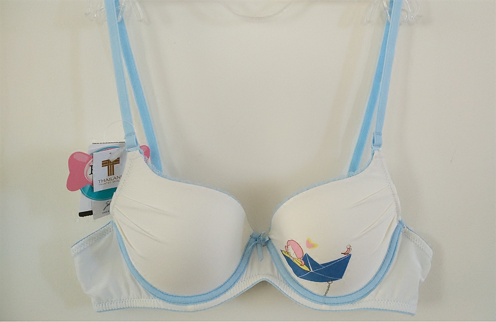 泰国可爱风薄杯心形插片肩带内衣