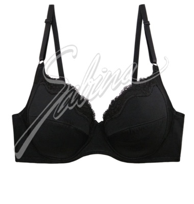 泰国薄杯加宽侧翼肩带黑肤色内衣