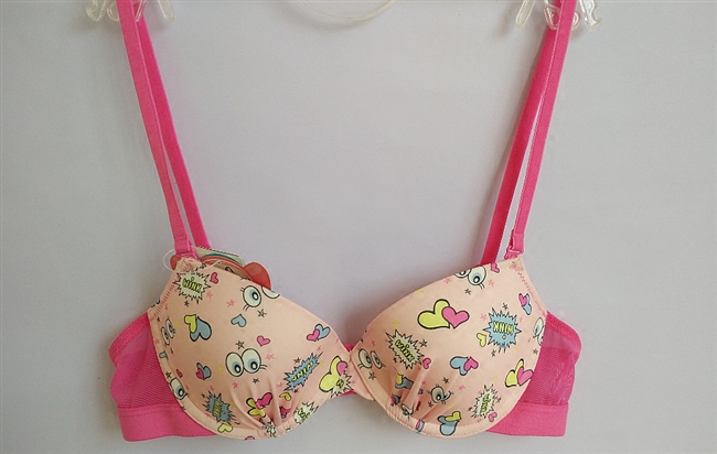 泰国可爱风薄杯心形插片肩带内衣