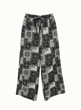 【ECRIVAIN】提花拼色系腰带阔腿长裤 25AW秋冬新款 浅川买手店