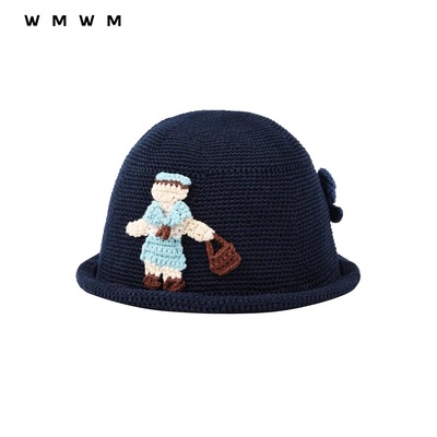 钩针图案复古时髦覆盆帽