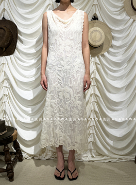 【ECRIVAIN】荡领半透提花无袖针织连衣裙26SS春夏新款浅川买手店