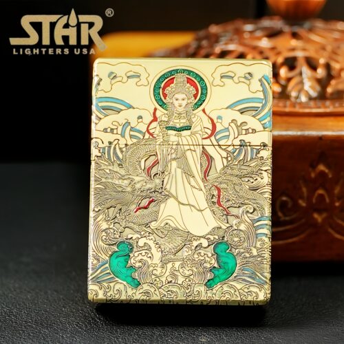 STAR恒星ST9黄铜五面珐琅彩妈祖煤油打火机黄铜煤油机送礼送朋友