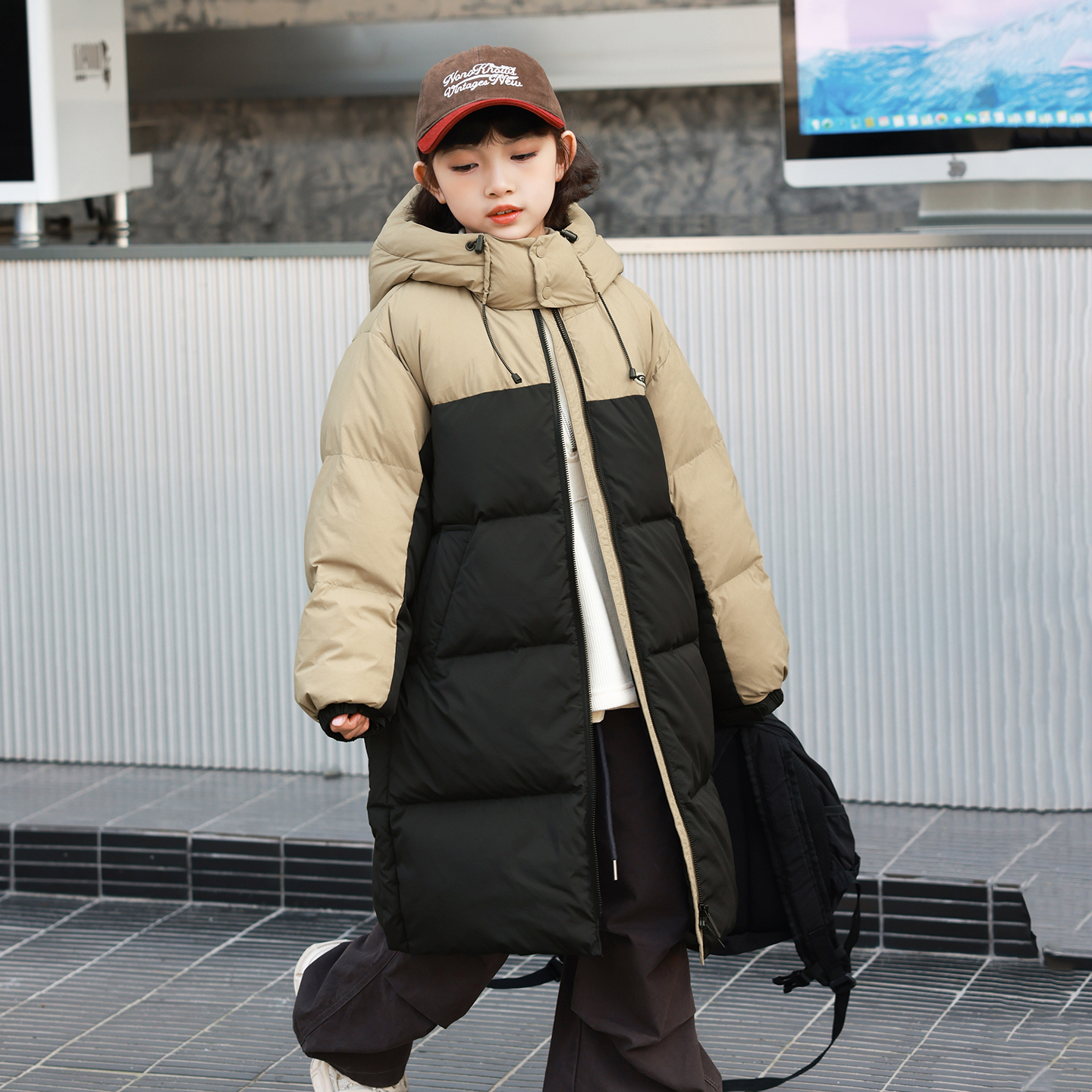 康衣儿女童羽绒服中长款2025冬季新款加厚儿童羽绒服中大童装外套