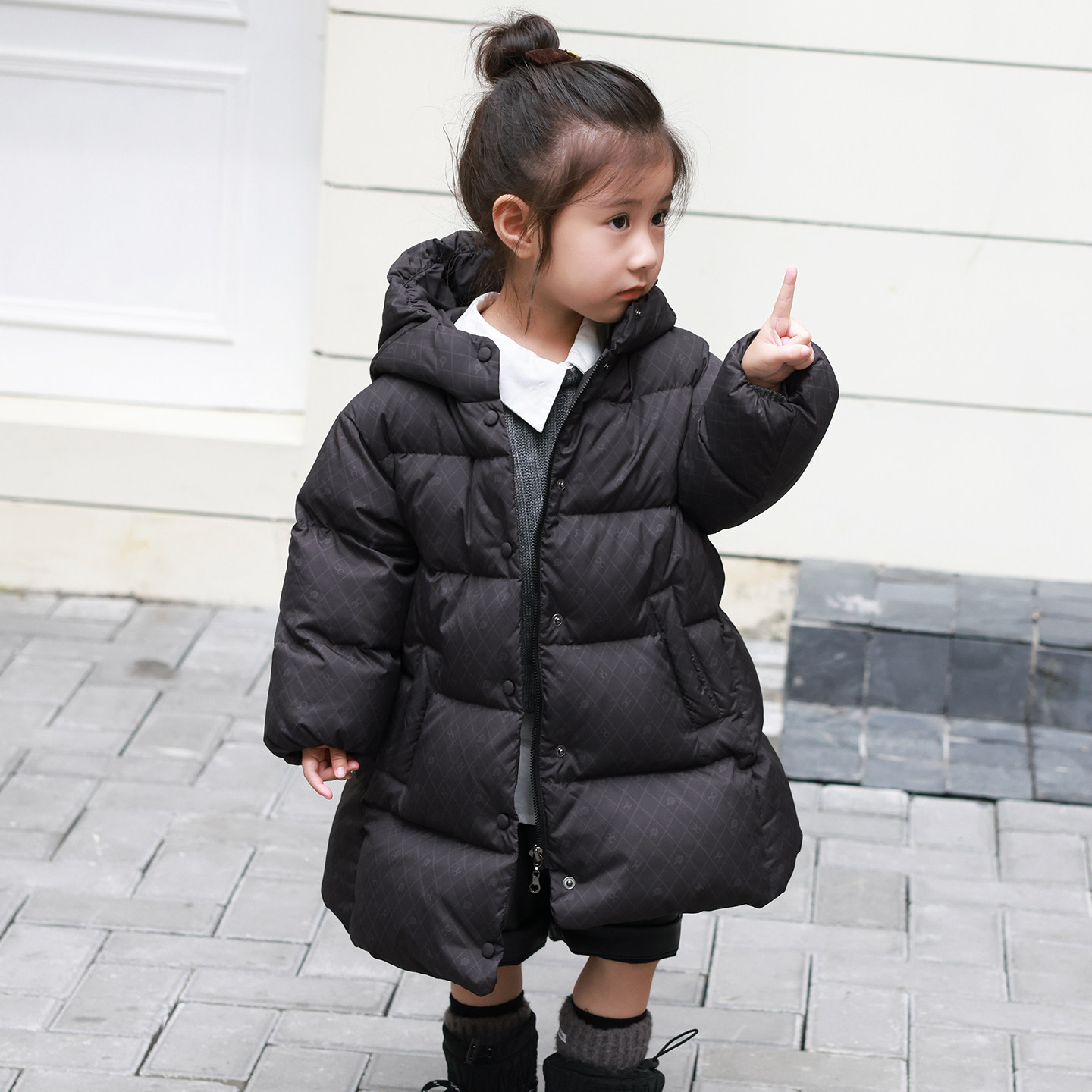 康衣儿女童羽绒服中长款2025冬季新款宝宝羽绒服1-3-6岁童装外套