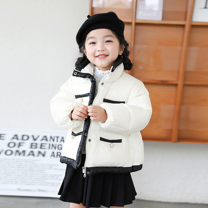 宝宝羽绒服短款冬季新款小香风女童羽绒服中小童装1-3-6-8岁