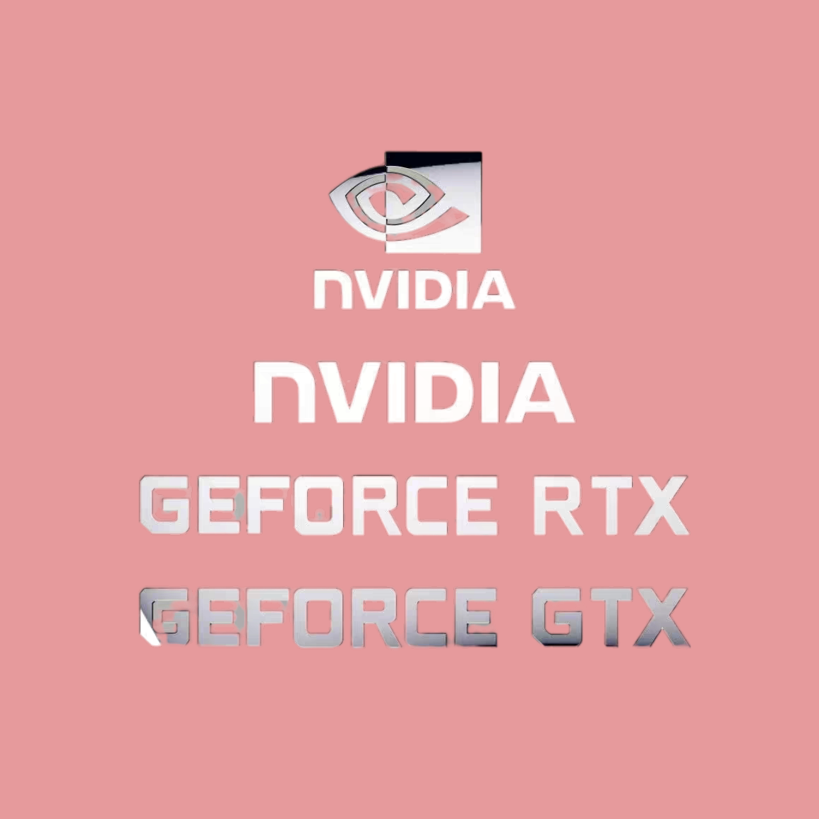 英伟达LOGO金属贴NVIDIA显卡标志分体金属贴纸电脑周边diy装饰贴
