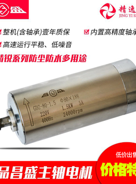 昌盛主轴电机雕刻机电主轴高速动力头雕花机转配件全套高精度精雕