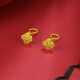 幸运草耳饰养耳洞送女友 黄金色四叶草耳钉女款 官方正品 大捡漏