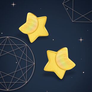 【爆款热卖中】新款金色星光灿烂新中式星星耳钉简约可爱耳饰送礼