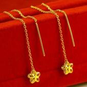 速抢长款 小花朵简约越南沙金耳坠时尚 流苏五角星星送女友妈妈礼物