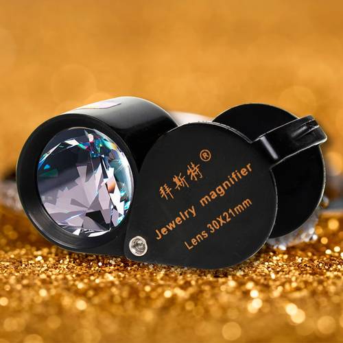 拜斯特放大镜10倍30折叠袖光学玻璃镜片真手持鉴定珠宝工具玉石