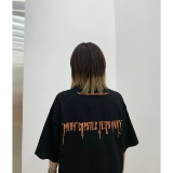 Летняя хлопковая дизайнерская футболка с коротким рукавом для влюбленных, свободный крой, тренд сезона, с вышивкой