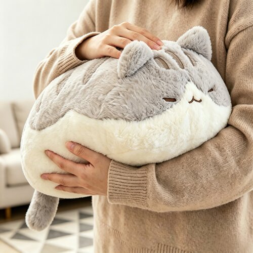 绿光派对同款趴猫咪抱枕生日礼物