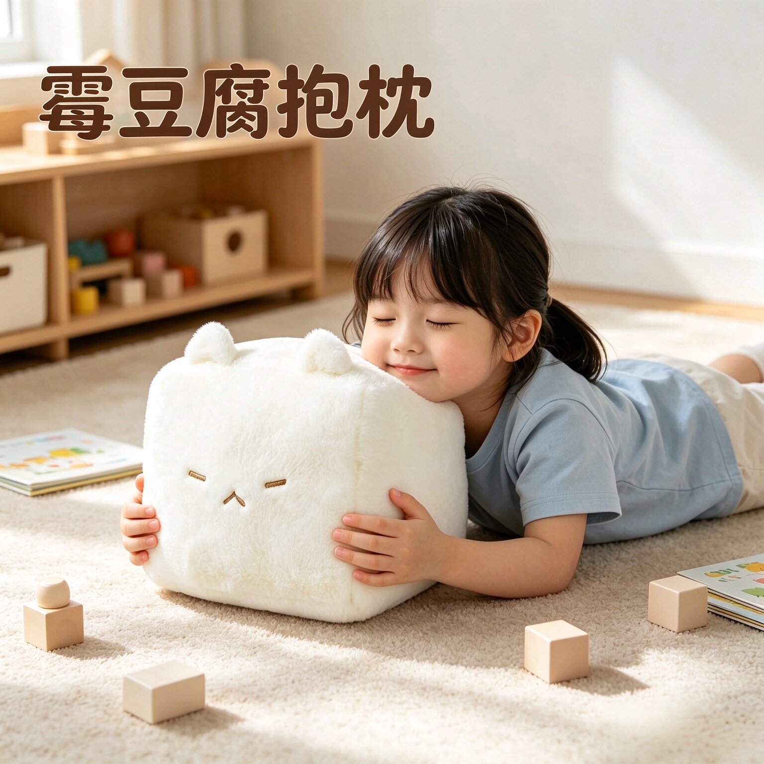 可爱猫咪霉豆腐沙发床上抱枕玩偶靠垫儿童毛绒玩具送女生生日礼物