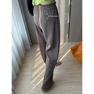 莫代尔运动休闲裤 百搭神裤 女秋冬新款 空气裤 高腰直筒裤