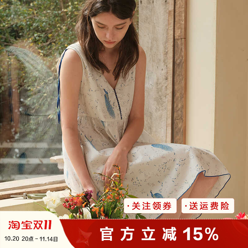 梭织棉吊带睡裙2024年甜美夏季