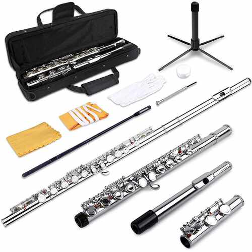 长笛16孔C调横笛E键白铜笛子镀镍银长笛初学者学生长笛Flute