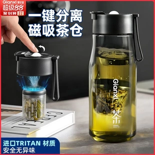 车载磁弹泡茶杯茶水分离磁吸臻tritan磁弹水杯男士2025新款大容量
