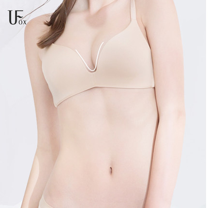 Ufox一片式无痕内衣女薄款聚拢无钢圈学生少女运动大胸显小胸文胸