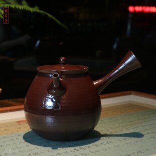 华颖堂工夫茶茶道配件紫砂陶铫煮茶壶煲烹茶壶柴烧上釉砂铫侧橫把