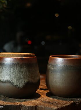 华颖堂复古柴烧陶主人杯个性