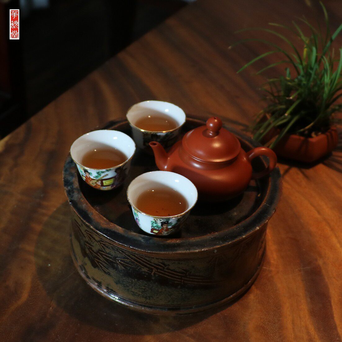 华颖堂古董收藏品民国德化美林陶瓷厂茶具茶道配件壶承干泡盘建水