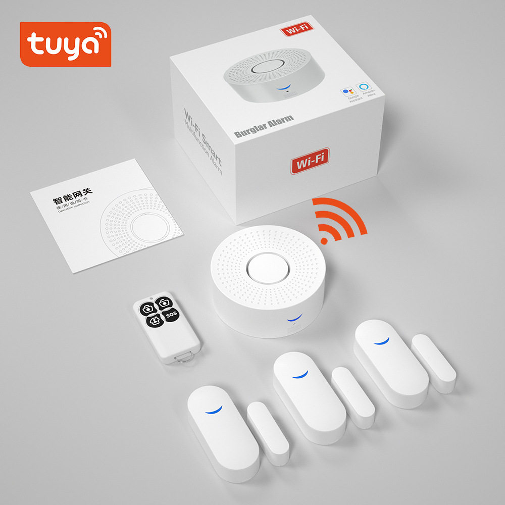 涂鸦智能WiFi防盗报警器家用店铺红外线感应家庭无线WiFi安防系统