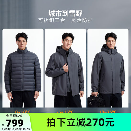 骆驼三合一冲锋衣鹅绒内胆三防